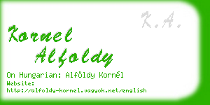 kornel alfoldy business card